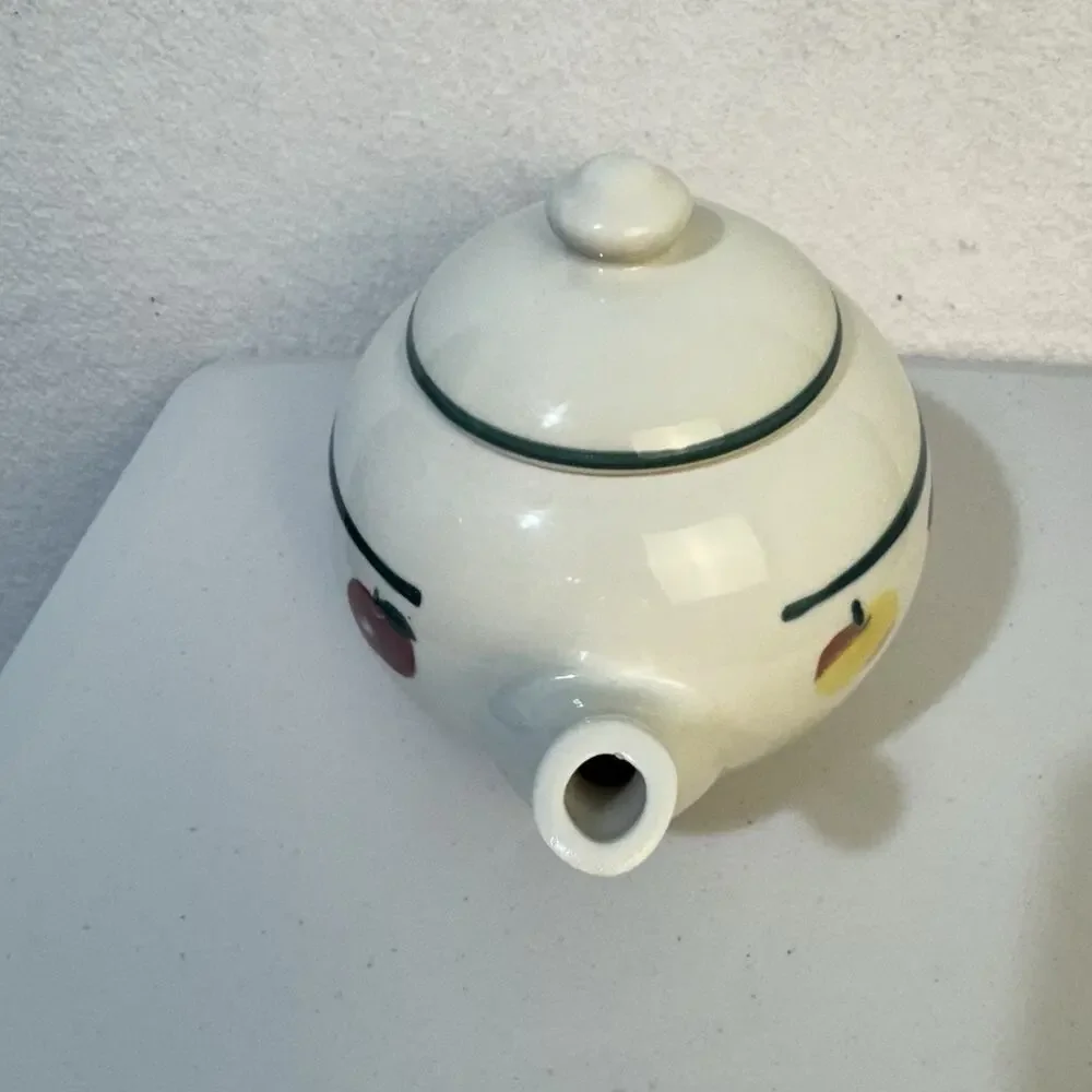 VTG Hartstone Pottery USA Ceramic Golden Delicious Apple Stoneware Tea Pot 6-Cup